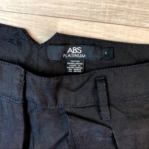 ABS Platinum black dress shorts size 8 - Picture 3 of 4